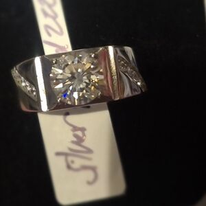 GRA Cert 2.15 CTW** VVS1 Round Brilliant Moissanite Ring With Accents Size 10 US